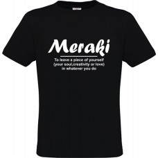 Ανδρικό T-Shirt Μαύρο Βαμβακερό με Τύπωμα από Βινύλιο Μεράκι