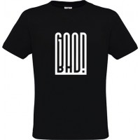  Ανδρικό T-Shirt Μαύρο Βαμβακερό με Τύπωμα από Βινύλιο Good Bad