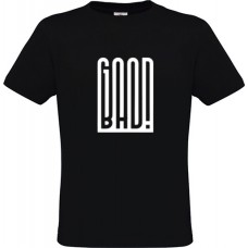  Ανδρικό T-Shirt Μαύρο Βαμβακερό με Τύπωμα από Βινύλιο Good Bad