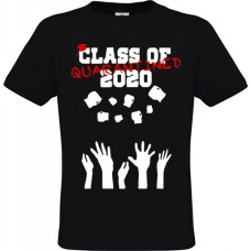 Ανδρικό T-Shirt Μαύρο Βαμβακερό με Ψηφιακή Εκτύπωση Class Of 2020 Quarantined