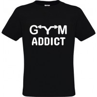 Ανδρικό T-Shirt Μαύρο Βαμβακερό με Τύπωμα από Βινύλιο Gym Addict