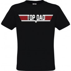 Ανδρικό T-Shirt Μαύρο Βαμβακερό με Τύπωμα από Βινύλιο TOP DAD
