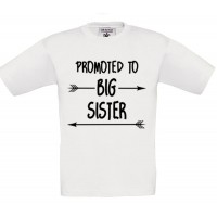 Παιδικό T-Shirt Άσπρο Βαμβακερό με Τύπωμα Promoted to Big Sister