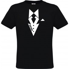 Ανδρικό T-Shirt Μαύρο Βαμβακερό με Τύπωμα από Βινύλιο Bartender και Σμόκιν