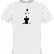 Ανδρικό T-Shirt Άσπρο Βαμβακερό με Τύπωμα από Βινύλιο Barista Coffee