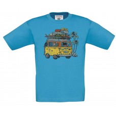 Παιδικό T-Shirt Τυρκουάζ Βαμβακερό με Στάμπα VW Βανάκι