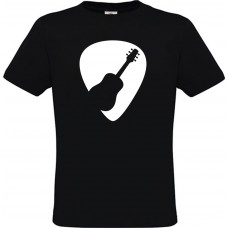  Ανδρικό T-Shirt Μαύρο Βαμβακερό με Τύπωμα από Βινύλιο Πένα Κιθάρας
