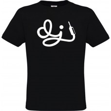  Ανδρικό T-Shirt Μαύρο Βαμβακερό με Τύπωμα από Βινύλιο Dj βύσμα ενισχυτή