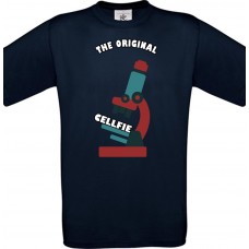 Ανδρικό T-Shirt Navy Blue με Ψηφιακή Εκτύπωση Μικροσκόπιο The Original Cellfie
