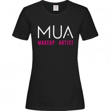 Γυναικείο T-Shirt Μαύρο Βαμβακερό με τύπωμα MUA Makeup Artist