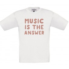 Παιδικό T-Shirt Άσπρο Βαμβακερό με Τύπωμα Music Is The Answer