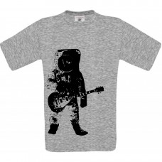 Παιδικό T-Shirt Γκρι Βαμβακερό με Αστροναύτη με Κιθάρα