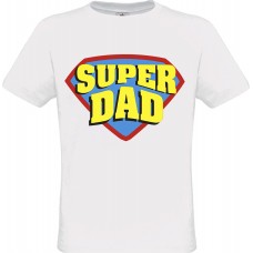 Ανδρικό T-Shirt Άσπρο Βαμβακερό με τύπωμα Super Dad