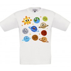 Παιδικό T-Shirt Άσπρο Βαμβακερό με τύπωμα Πλανήτες
