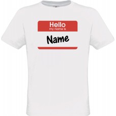 Ανδρικό T-Shirt Άσπρο Βαμβακερό με τύπωμα "Hello My Name Is" Και το Όνομα Σου