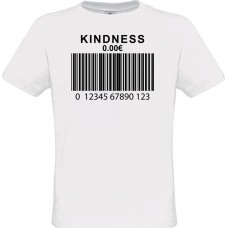 Ανδρικό T-Shirt Άσπρο Βαμβακερό με τύπωμα Kindness Barcode