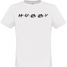 Men's White Cotton T-shirt with Print Hubby