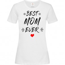Γυναικείο T-Shirt Άσπρο Βαμβακερό με τύπωμα Best Mom Ever