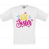 Παιδικό T-Shirt Άσπρο Βαμβακερό με Τύπωμα Big Sister