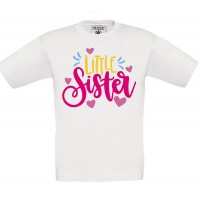 Παιδικό T-Shirt Άσπρο Βαμβακερό με Τύπωμα  Little Sister