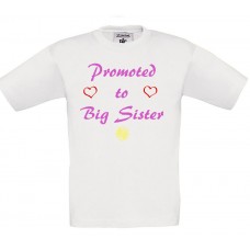 Children's T-Shirt White Cotton with Color Print promoted to big sister