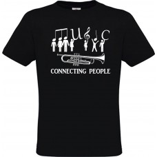 Ανδρικό T-Shirt Μαύρο Βαμβακερό με Ψηφιακή Εκτύπωση ''Music Connecting People