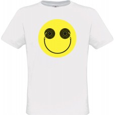  Men’s T-Shirt White Cotton with Digital Print DJ Smile