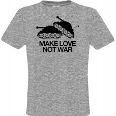 Ανδρικό T-Shirt Γκρίζο Βαμβακερό με Ψηφιακή Εκτύπωση with Tanks ''Make Love not War''