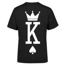 Men's Black Cotton T-Shirt with Vinyl Print on the Back King Of Spades
