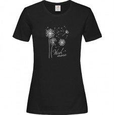 Γυναικείο T-Shirt Μαύρο Βαμβακερό με Στάμπα Λουλούδι Κλέφτης