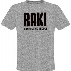 Ανδρικό T-Shirt Γκρίζο Βαμβακερό με Στάμπα Raki Connecting People