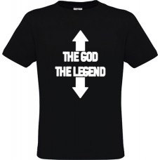 Ανδρικό T-Shirt Μαύρο Βαμβακερό με Στάμπα The God The Legend 