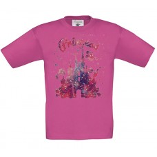 Children's T-Shirt Pink Cotton with Princess Caste Print