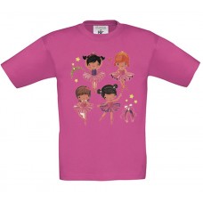 Children's T-Shirt Pink Cotton with Ballerinas