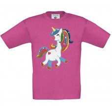 Children's T-Shirt Pink Cotton with Unicorn