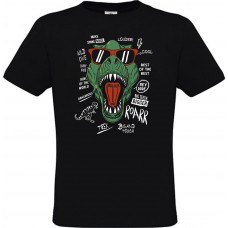 Ανδρικό T-Shirt Μαύρο Βαμβακερό με Δεινόσαυρο με Γυαλιά