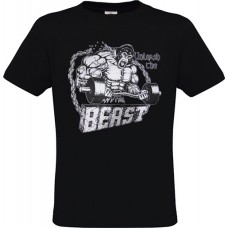 Ανδρικό T-Shirt Μαύρο Βαμβακερό με Στάμπα Bodybuilder Unleash The Beast