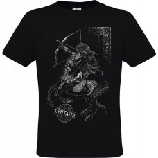 Ανδρικό T-Shirt Μαύρο Βαμβακερό με Στάμπα Κένταυρος