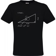 Ανδρικό T-Shirt Μαύρο Βαμβακερό με Στάμπα Τρίγωνο με Αριθμούς και Find X Here It Is