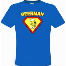 Ανδρικό T-Shirt Μπλε Ρουαγιάλ Bαμβακερό με Στάμπα Beerman και Σήμα