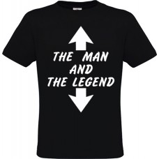 Men's Black Cotton T-Shirt with The Man And The Legend Print