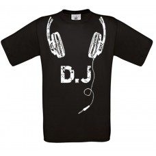 Παιδικό T-Shirt Μαύρο Βαμβακερό με τύπωμα Ακουστικά DJ