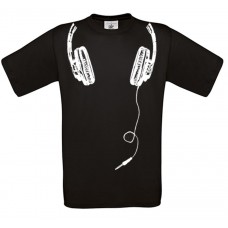 Παιδικό T-Shirt Μαύρο Βαμβακερό με τύπωμα Ακουστικά
