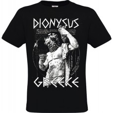 Ανδρικό T-Shirt Μαύρο Βαμβακερό με Στάμπα Διόνυσος