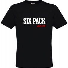 Ανδρικό T-Shirt Μαύρο Βαμβακερό με Στάμπα Six Pack Coming Soon