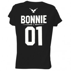 Women’s T-Shirt Black Cotton with Print BONNIE 01