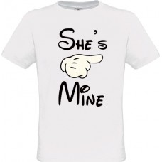  Men’s T-Shirt White Cotton with Print She Is Mine