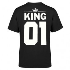 Men’s T-Shirt Black Cotton with Print KING 01 Printed on the back