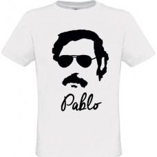 Men’s T-Shirt White Cotton with Pablo Print