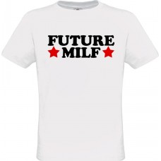T-Shirt White Cotton with Print Future MILF
